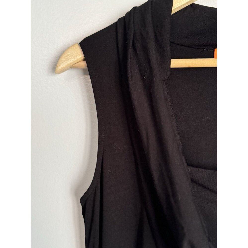 Cynthia Steffe Women’s Small Petite Black Sleeveless Draped Top Quiet Luxury - Picture 5 of 8